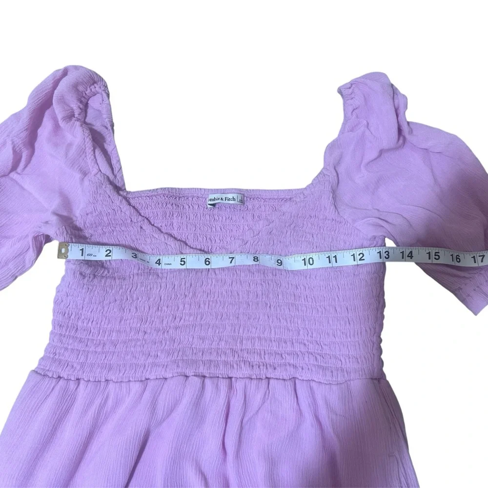 Abercrombie & Fitch Lavender Maxi Dress with Puff Sleeves